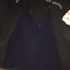 Blue lace tank top